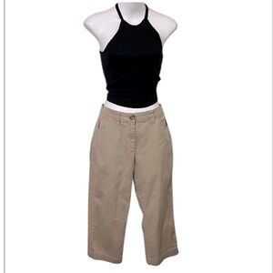 L.L. Bean Vintage Cropped Capris Pedal  Pushers Clam Diggers Khaki Beige 6P